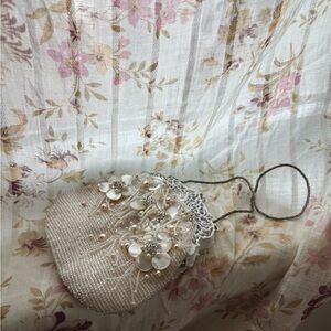 Badgley Mischka White Beaded Clutch